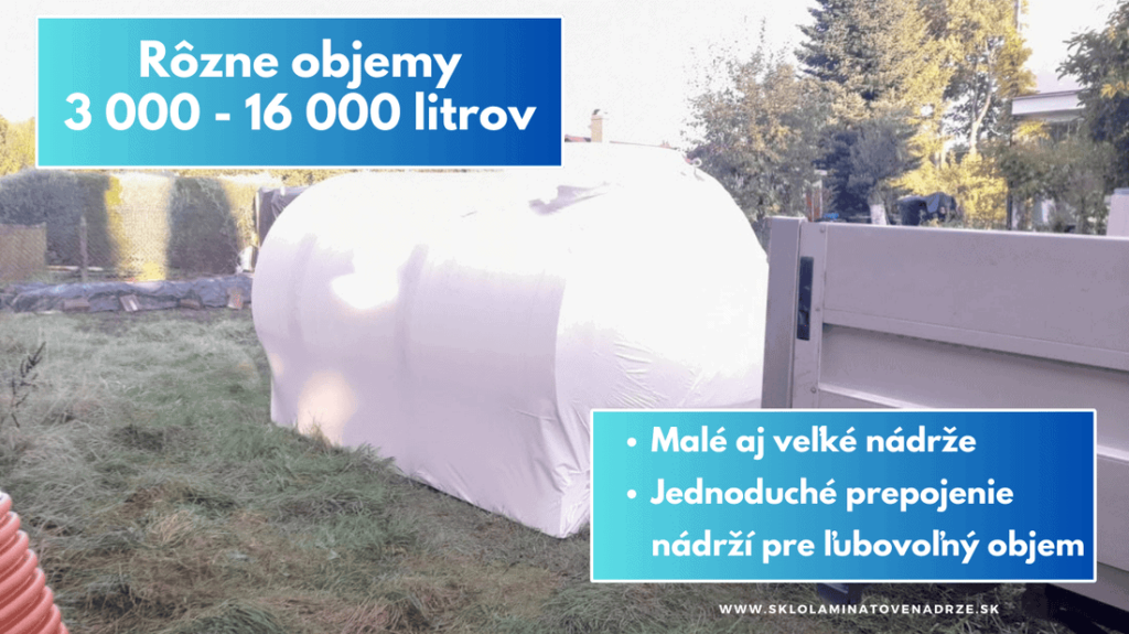 nádrž Easyfit je možné objednať v objeme od 3000 do 16 000 litrov