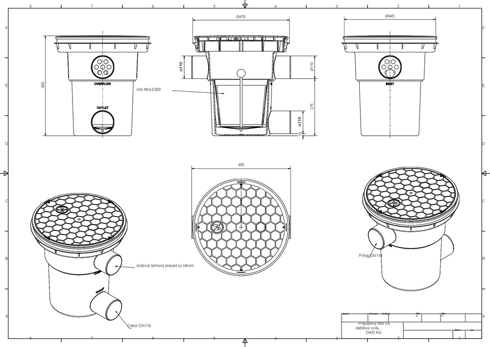 Technický list filtračná šachta štandard