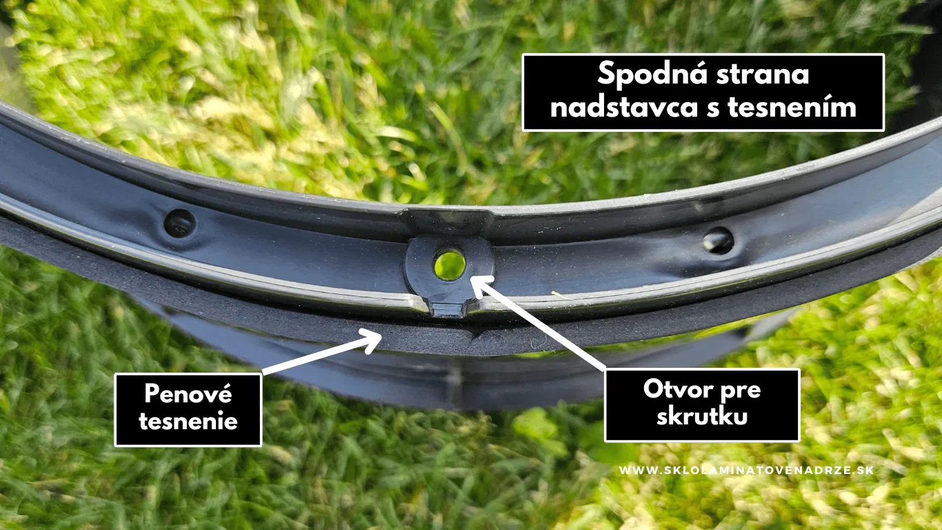 tesnenie a diera na montáž skrutky nadstavca
